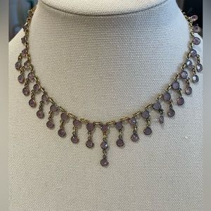 Sterling silver gold plated amethyst collar